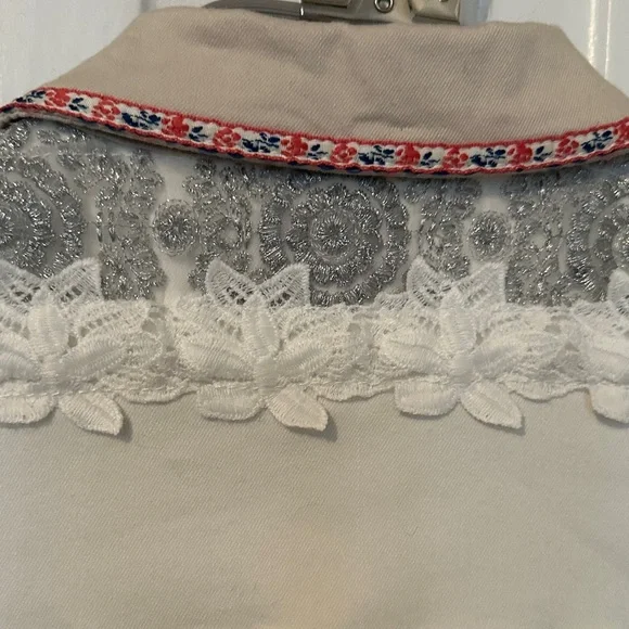 Desigual Women's Artistic Patchwork Jean Jacket - Cream and Gray - Picture 9 of 13